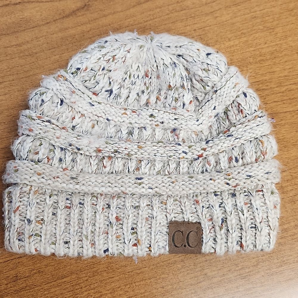 CC tan knitt Beanie